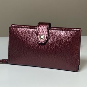 Coach Red Cherry Leather Wristlet/Wallet F53977 NEW